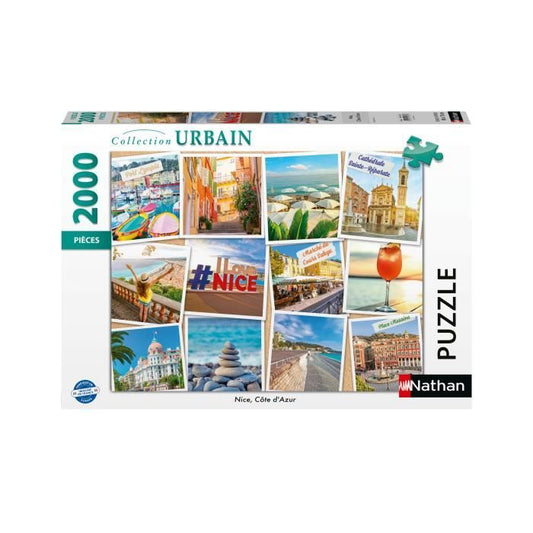 2000-piece puzzle, Nice, Côte d'Azur, Adults and children from 14 years old, Urban Collection, France, 12001613, Nathan