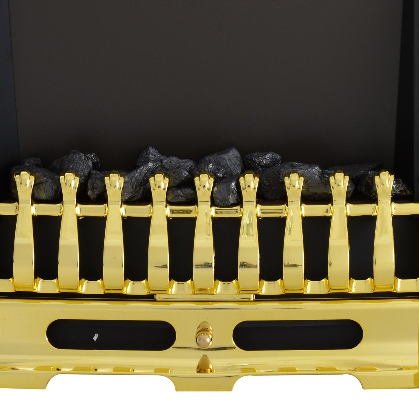 HOMCOM Elektrokamin mit Heizung, elektrischer Kamin mit LED Flammeneffekt, 1000/2000W Dekokamin, elektrisch Kaminfeuer Kaminofen, Gold