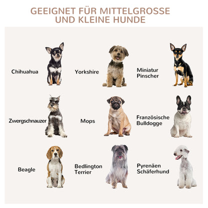 PawHut Hundekäfig mit 2 Türen, Hundebox, verriegelbar, Stahlgitter, 80 cm x 50 cm x 56,5 cm, Weiß + Silber