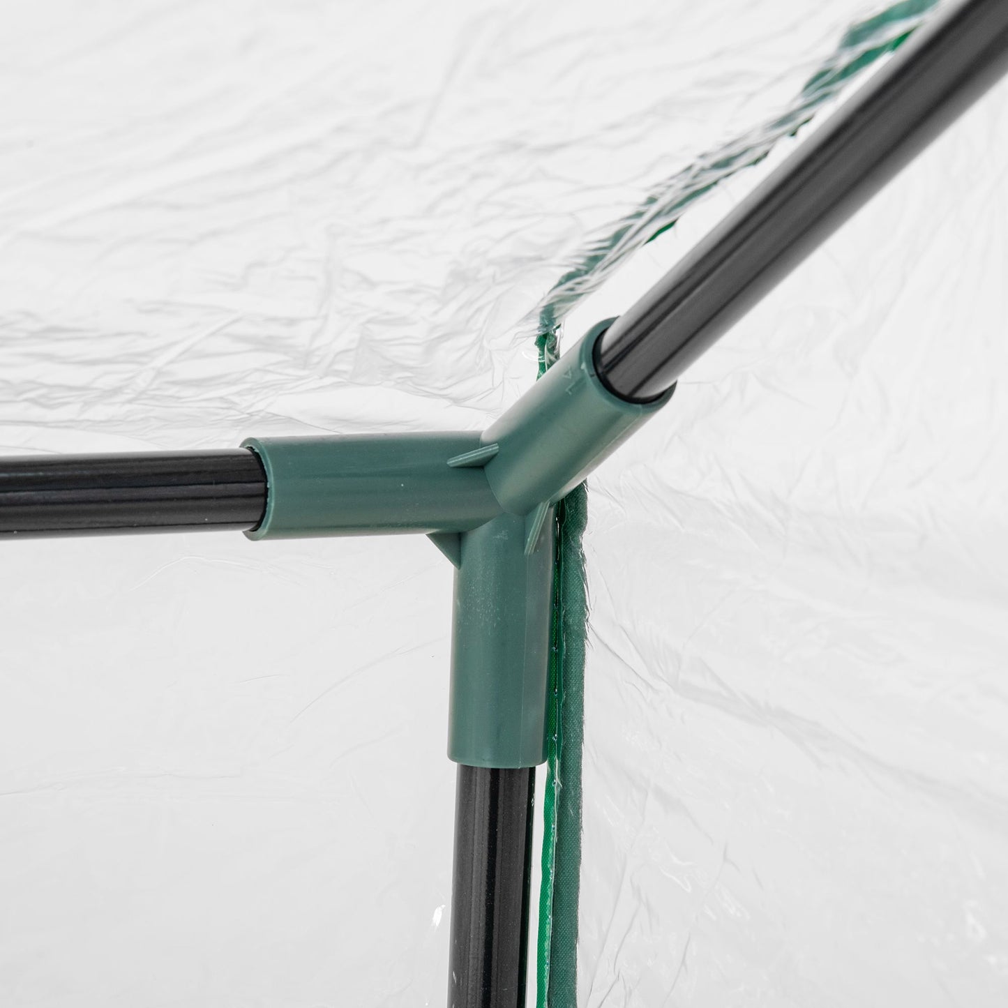 Outsunny Gewächshaus mit Fernster, PE-Gitterfolie, Foliengewächshaus aus Stahl, Treibhaus für Balkon, Garten, Tomatenhaus 120x60x60cm, Tomatengewächshaus für Gemüse, Blumen, Pflanzen, Transparent