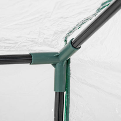 Outsunny Gewächshaus mit Fernster, PE-Gitterfolie, Foliengewächshaus aus Stahl, Treibhaus für Balkon, Garten, Tomatenhaus 120x60x60cm, Tomatengewächshaus für Gemüse, Blumen, Pflanzen, Transparent