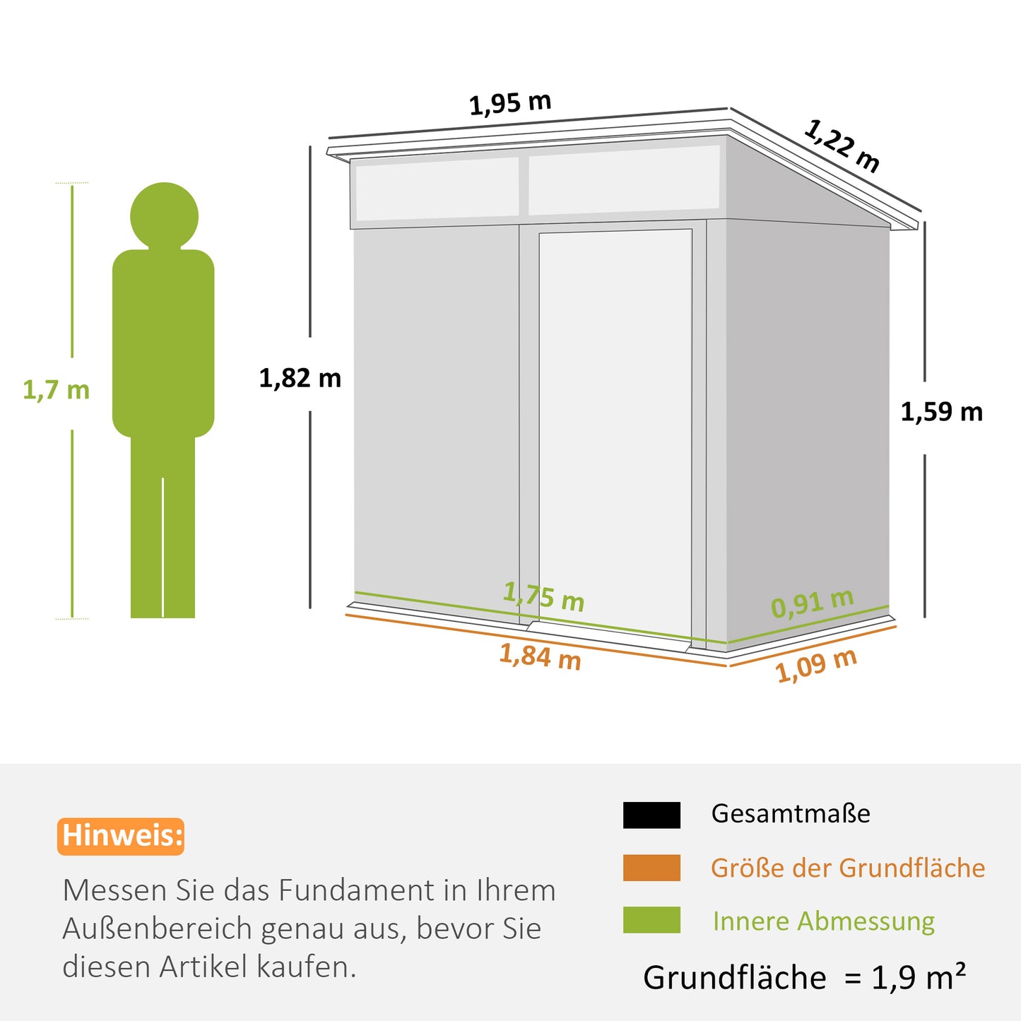 Outsunny Gartenschuppen, Geräteschuppen mit Fenstern, Lüftungsöffnungen, Schiebetür, wasserdichter Stahl, wetterfest, Dunkelgrau