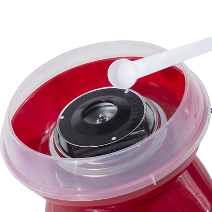 HOMCOM Zuckerwattemaschine für Zuhause Cotton Candy Machine Zuckerwatte Maschine mit Stäbchen und Messlöffel Höhe 18 cm 550W für Kinderfest, Geburtstag, Party Rot