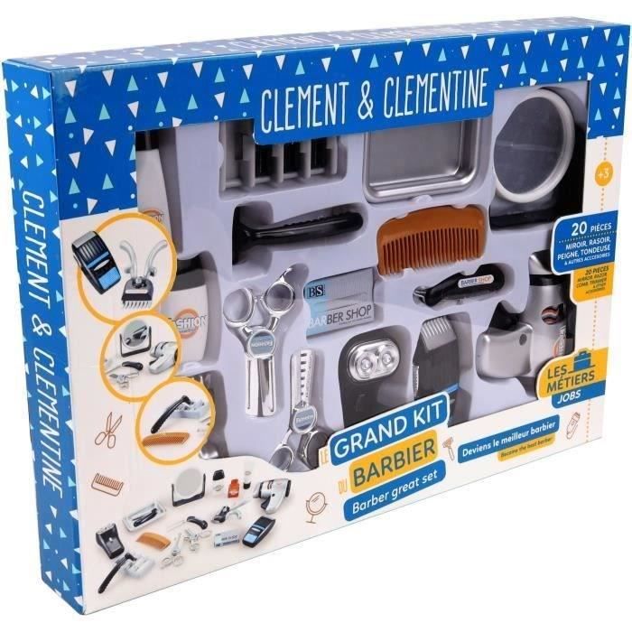 Hairdresser Set - Barber Pretend Play - CLEMENT CLEMENTINE - Clippers, Hair Dryer, Razors - From 3 Years Old