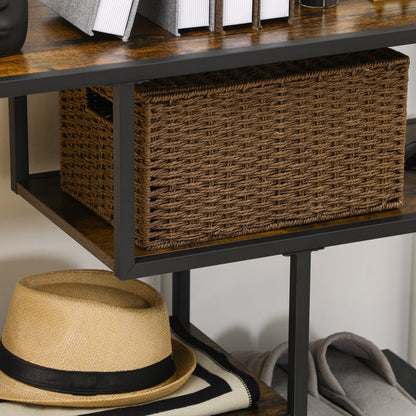 HOMCOM Regal, Konsolentisch, Industrial Design, 4 Böden, Stahlrahmen, 99,6 x 33,6 x 74 cm