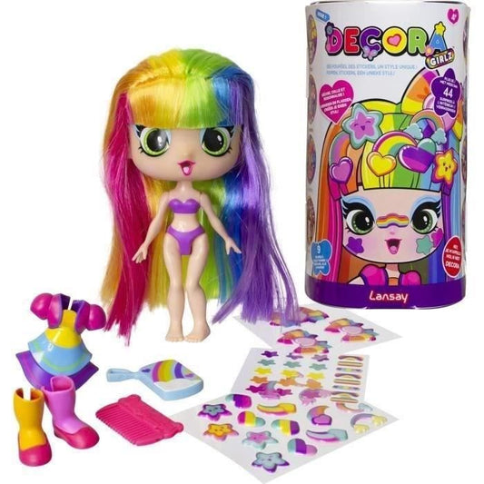 Doll - LANSAY - 55101 - Decora Girlz - Mini Fashion Dolls to Personalize - Decora