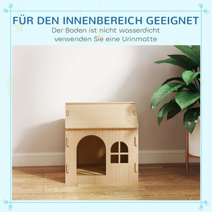 PawHut Hundehütte/Katzenhaus für Indoor, intedliches Design, 50 x 41 x 51 cm