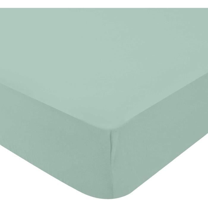 Domiva Set of 2 fitted sheets - 60 x 120 cm - Jersey - White/Gray green