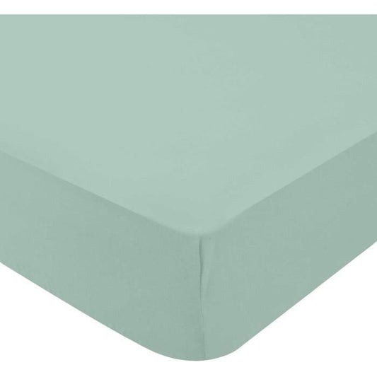 Domiva Set of 2 fitted sheets - 60 x 120 cm - Jersey - White/Gray green