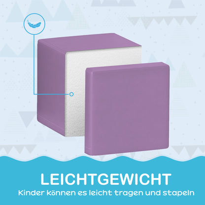 HOMCOM Softbausteine, 12 Würfel á 20 x 20 x 20 cm, pflegeleicht, kindersicher, für 1-3 Jahre, Kunstleder