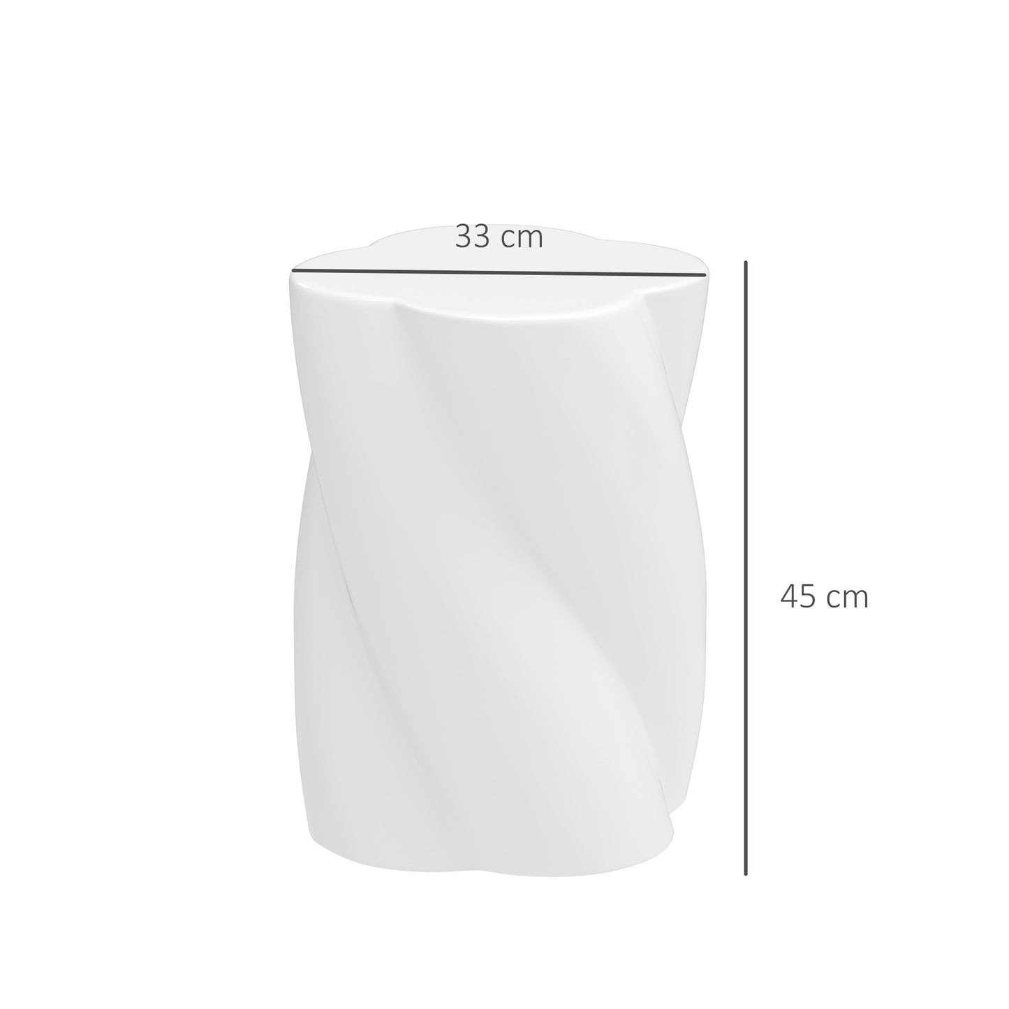 Outsunny Sitzhocker aus Keramik i Spiralform 120kg belastbar Ø33 x 45 cm Wetterfest Garten Hocker mit Deckel Weiß