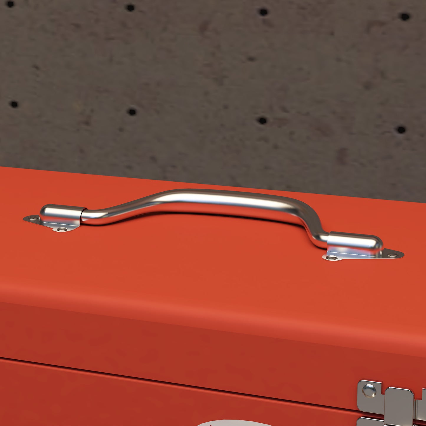 DURHAND Werkzeugkiste mit 3 Schubladen, 1 Fach, stabile Stahlverschlüsse, 45 x 24 x 27 cm, Rot