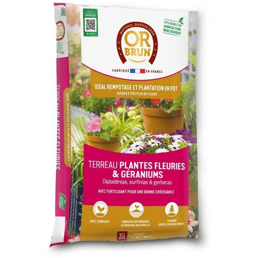 Flowering plants and geraniums soil - BROWN GOLD - OBRTGER35N - 35 L