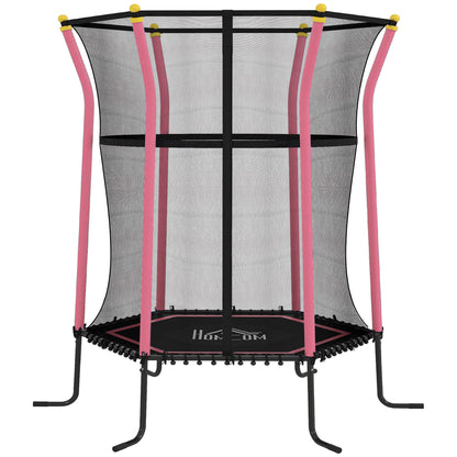 HOMCOM Trampolin für Kinder, Ø163,5 cm, mit Sicherheitsnetz, gepolstert, Stahl, belastbar bis 50 kg