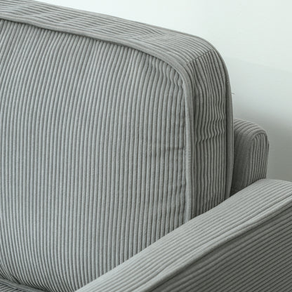 HOMCOM Zweisitzer-Sofa mit Stauraum und soliden Holzbeinen, für Wohnzimmer, Schlafzimmer, 117 x 63 x 79 cm, Hellgrau