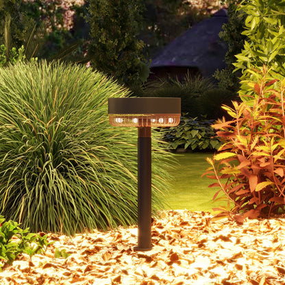 Outsunny Solar Gartenleuchten, wasserdicht, Warmweiß LED, 10-12h Betriebszeit, Schwarz