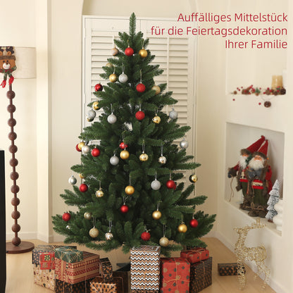 HOMCOM Weihnachtsbaum, Nordmanntanne, naturgetreu, breit & üppig, 180 x Φ120 cm, Grün