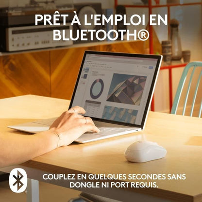 Logitech M240 mouse bluetooth, wireless, compact, portable, fluid follow -up - white