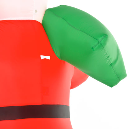 HOMCOM Weihnachtsmann, 2,40 m groß, mit LED-Beleuchtung, selbstaufblasende Gartendeko