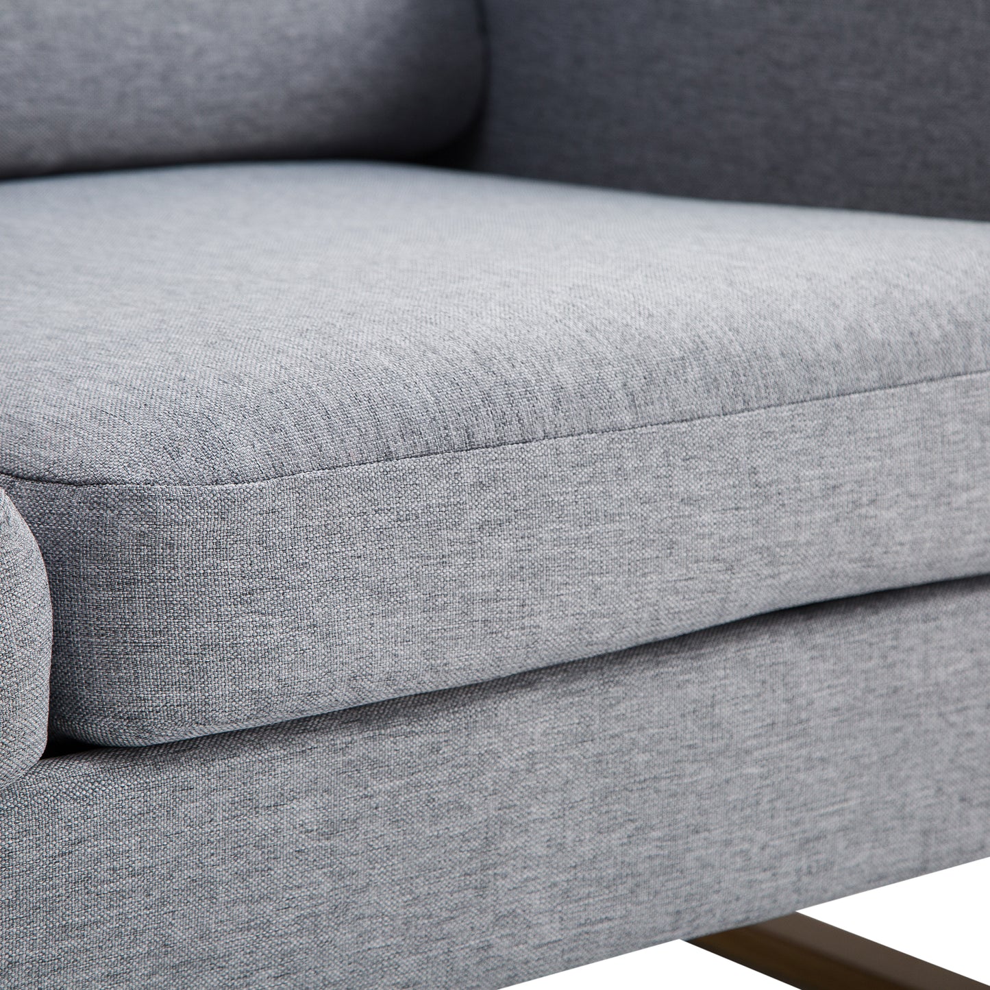 HOMCOM® 2-Sitzer Sofa Stoffsofa Ecksofa Polstersofa Sitzmöbel Armlehne Holz hellgrau 145 x 82 x 78 cm