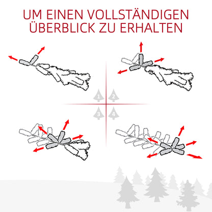 HOMCOM Weihnachtskranz mit LED-Beleuchtung, roten Beeren, realistisches Aussehen, Ø60 x 10 cm, Grün