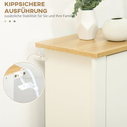 HOMCOM Schuhschrank Schruhregal Schuhaufbewahrung, 3 Fächer, 18 Paar Schuhe, 72 cm x 26 cm x 112 cm, Weiß + Braun