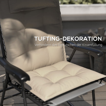 Outsunny 2er Set Auflage für Sonnenliege Wasserabweisend Liegenauflage für Gartenliege Polsterauflage 50x116x5 cm, Beige