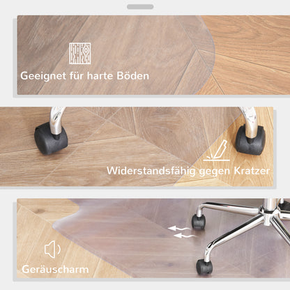 HOMCOM Stuhlunterlage für Hartböden, 90 x 120 cm, rutschfest, transparent Bodenmatten zum Schutz von Holz und Fliesen, für Büro und Zuhause