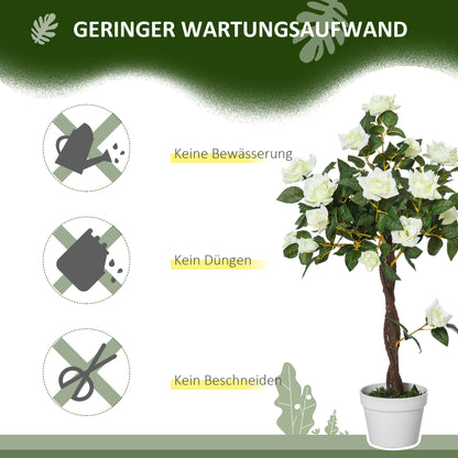 Outsunny Kunstbaum, Künstliche Pflanze im Zementtopf, Kunstpflanze