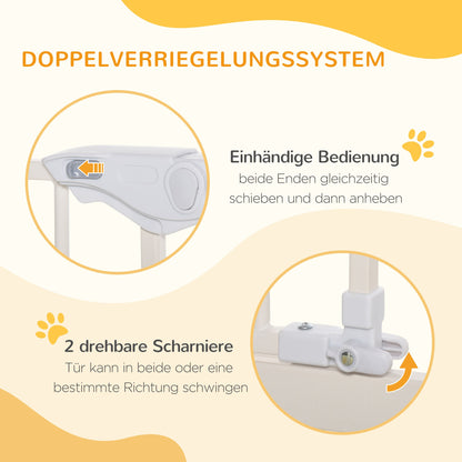 PawHut Absperrgitter für Hunde, extra hoch, Schließautomatik, Metallrahmen, 97,5 x 104,1 cm, Weiß