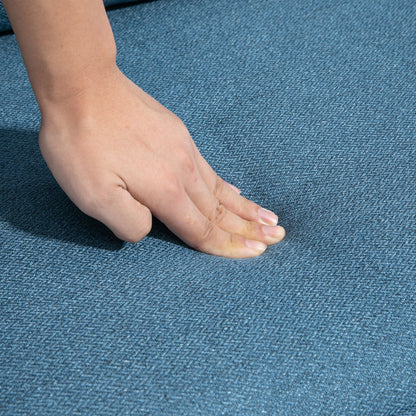 HOMCOM Akzentsessel mit Knopfheftung, Polstersessel, abnehmbare Polster, Schwarz + Gold + Blau