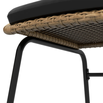 Outsunny Rattan Terrassengarnitur, Gartenmöbel-Set, 2 Sessel &amp; Tisch, Gelb