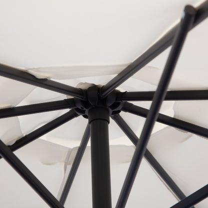 Outsunny Sonnenschirm mit Kurbel Wetterbeständig 3 mx 3 mx 2,5 m Stahl Polyester