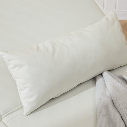 HOMCOM Einzelsofa Schlafsofa Sofabett Klappsofa verstellbar Rückenlehne Liege nordisch skandinavisch 25D Schaumstoff Haus Leinenimitat Tannenholz Cremeweiß 94 x 78 x 80 cm