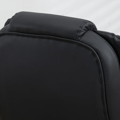 HOMCOM Massagesessel Bürostuhl, Chefsessel mit 6-Punkt-Vibrationsmassage und Wärmefunktion, drehbar Gaming-Stuhl, Kunstleder, 70 x 70 x 111–121 cm, Schwarz
