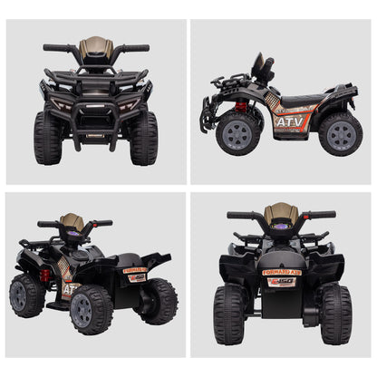 HOMCOM Kinder Quad Elektro 6V Kinderquad mit Vorwärtsfunktion, Musik, Elektro-Quad für Kinder 1,5-3 Jahre Schwarz