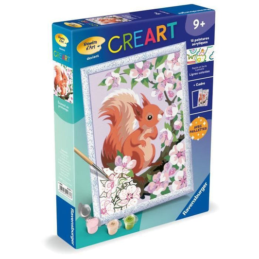 CreArt Kids 18x24cm Squirrel in Spring, Paint by Numbers Kit, Ages 9+, 25837, Ravensburger