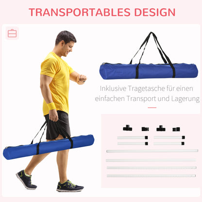 PawHut Agility Set Hunde 4-teiliges höhenverstellbar Agility-Ausrüstung Sprungstangen-Set Steckhürdenset med 4 Hürden Tragetasche Koordinationsträning Sprungstangen-Set för Spiele Training