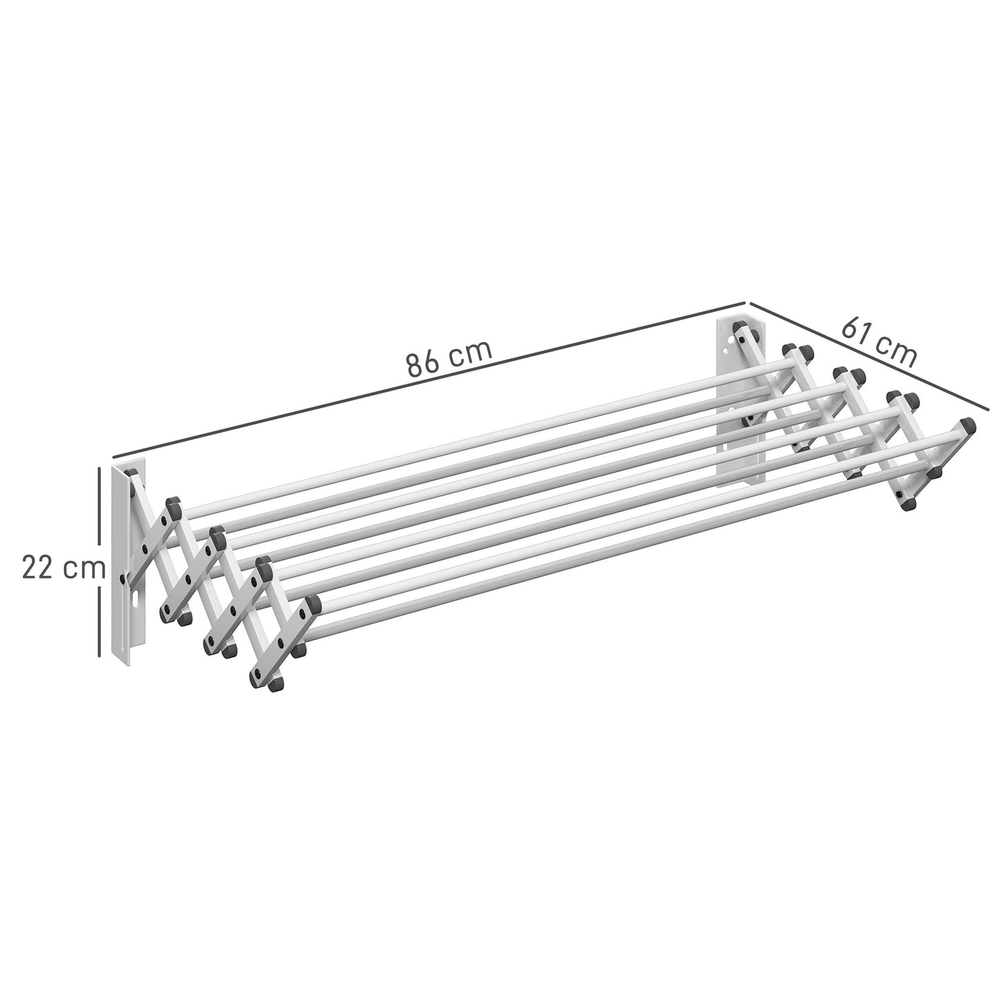 HOMCOM Handtuchhalter, Aluminium, verstellbar, für Innen- und Außenbereich, Silber