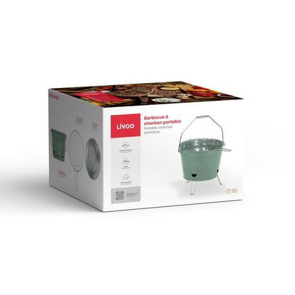 Portable charcoal barbecue - Livoo - DOC327V - Green - Lightweight - Foldable - Easy to clean