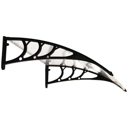 Outsunny Vordach Haustürvordach 75 x 100 cm Pultvordach Überdachung Polycarbonat Weiß