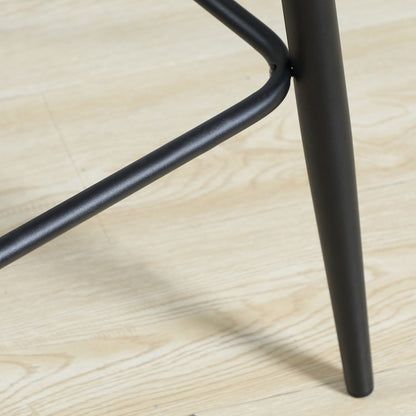 HOMCOM Barhocker 2er-Set, modernes Design, weicher Sitz, Stahlrahmen, 42 x 47 x 105 cm, Grün