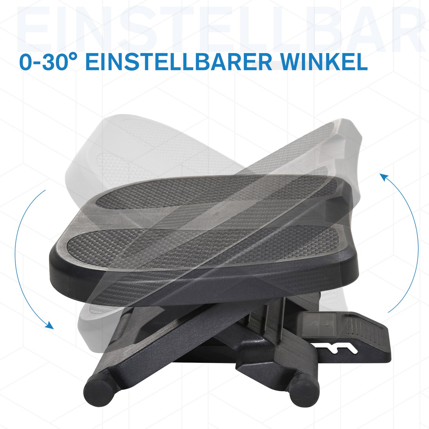 HOMCOM Fußstütze, Fußablage, höhenverstellbar, 0-30° neigbar, Schwarz