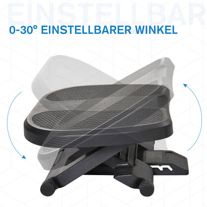 HOMCOM Fußstütze, Fußablage, höhenverstellbar, 0-30° neigbar, Schwarz