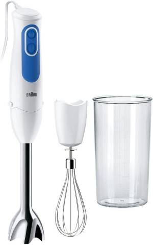 Braun Frullatore ad Immersione MQ3005WH 2 Velocità 700W Bianco/Blu