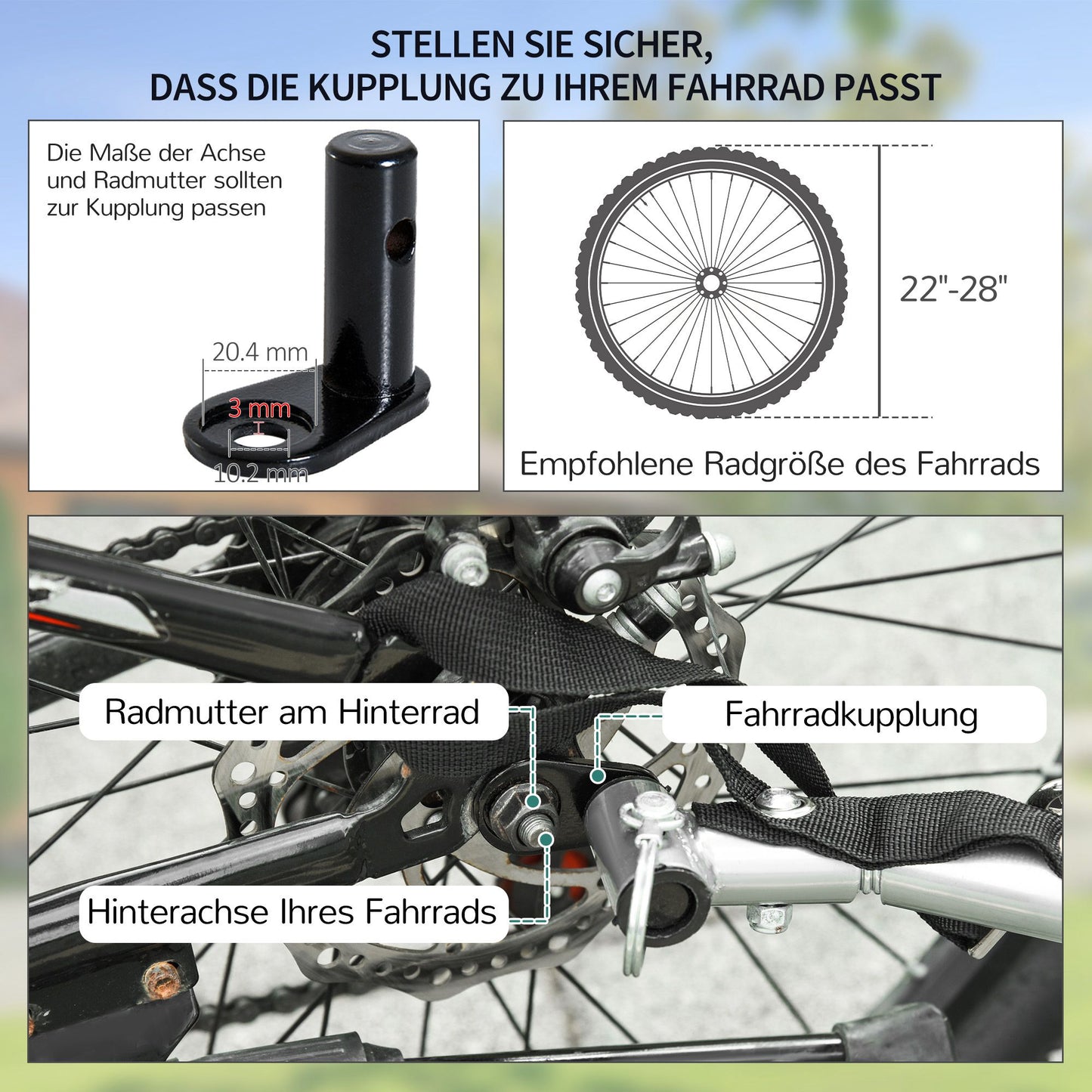 HOMCOM Fahrradanhänger Klappbar Lastenanhänger mit Kupplung,Transportwagen bis 40 kg belastbar, Transportanhänger Anhänger für Fahrrad Handwagen 140 x 88 x 60 cm