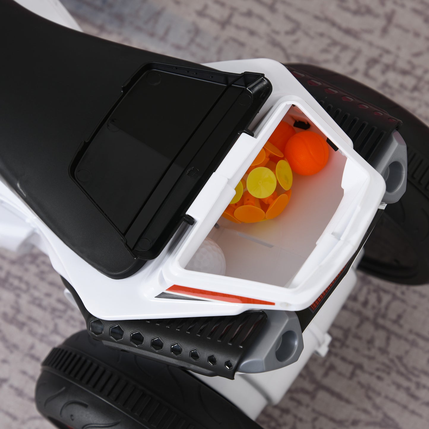 HOMCOM Laufrad, Rutscher, Kindermotorrad, 18-36 Monate, Musik/Licht, bis 20 kg, Weiß/Rot