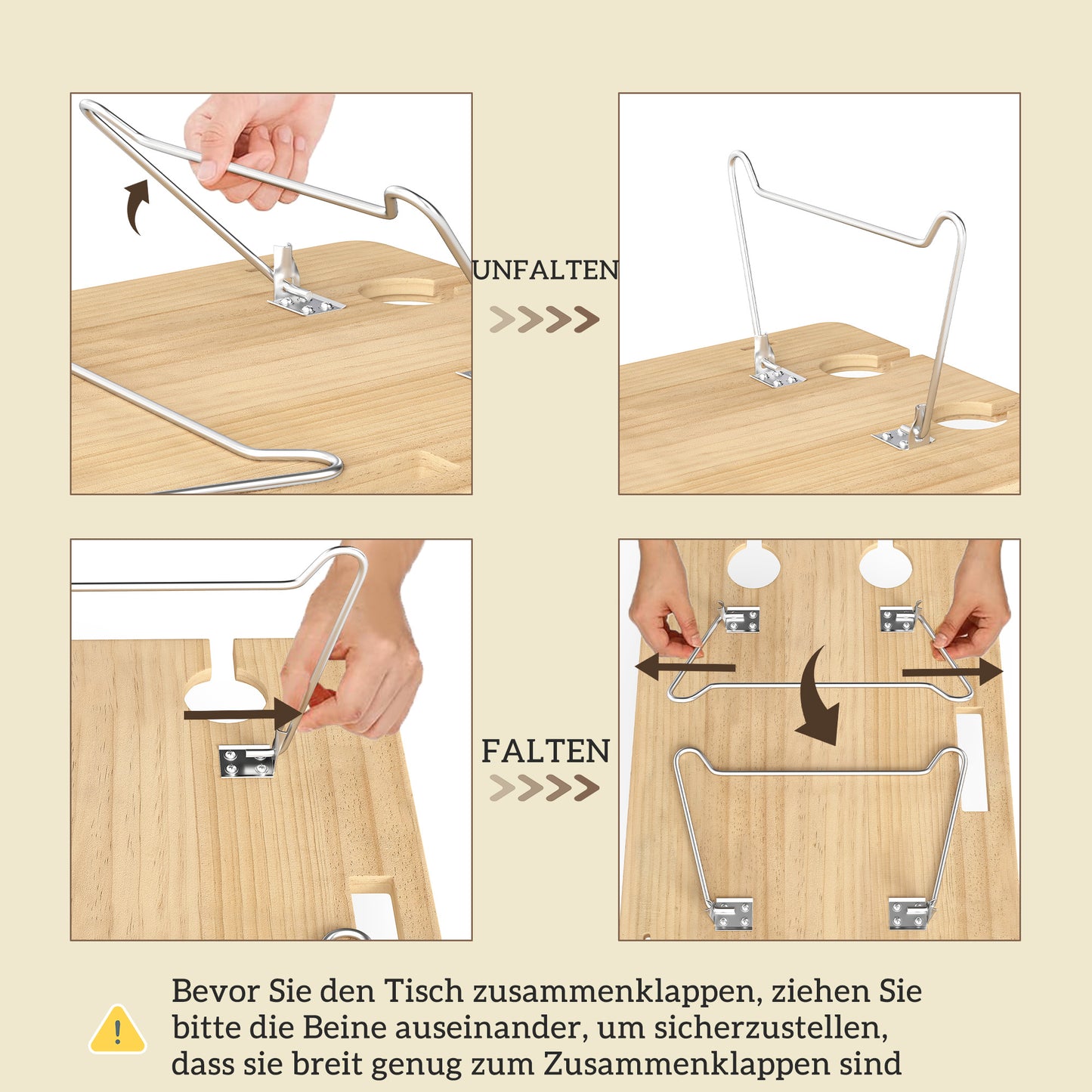 Outsunny Picknickkorb från Weidenholz Picknickkoffer för 4 personer med Picknickdecke Besteck Set, Flascheöffner Hellbraun