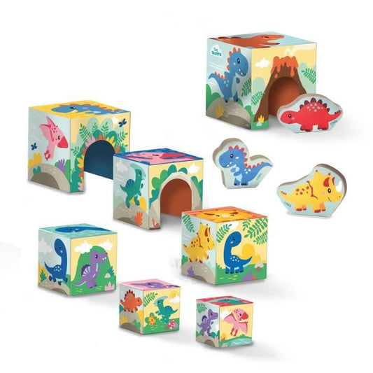 Stacking tower with dinosaur figures - Skill game - SES CREATIVE - Stacking tower with 3 dinosaur figures.