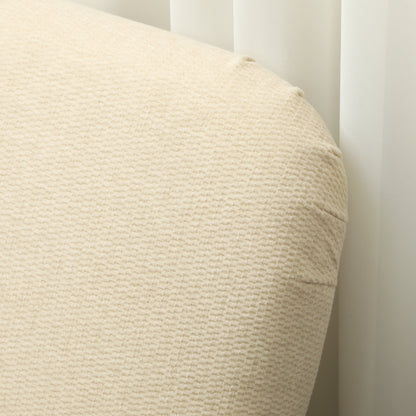 HOMCOM Zweisitzer-Sofa, kompakt, hautfreundlicher Bezug, bis 240 kg, 130x74x79 cm, Cremeweiß